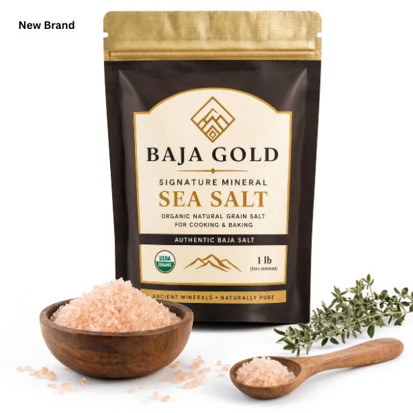 Baja Gold Signature Mineral Sea Salt - Recommended by Gary Brecka - Organic Natural Grain Salt for Cooking & Baking | Authentic Baja Salt | Ideal for All Culinary Creations | 1 lb. Resealable Bag, 300+ Serving