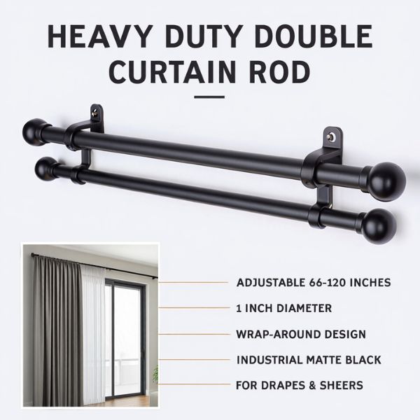 double curtain rod