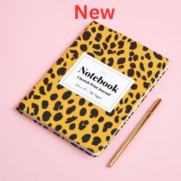 Notebook: Cheetah Print Leopard Print in a GLOSSY Finish, 8.5"x11", 150 Pages: Super Cute Leopard Print or Cheetah Print Notebook Journal Diary